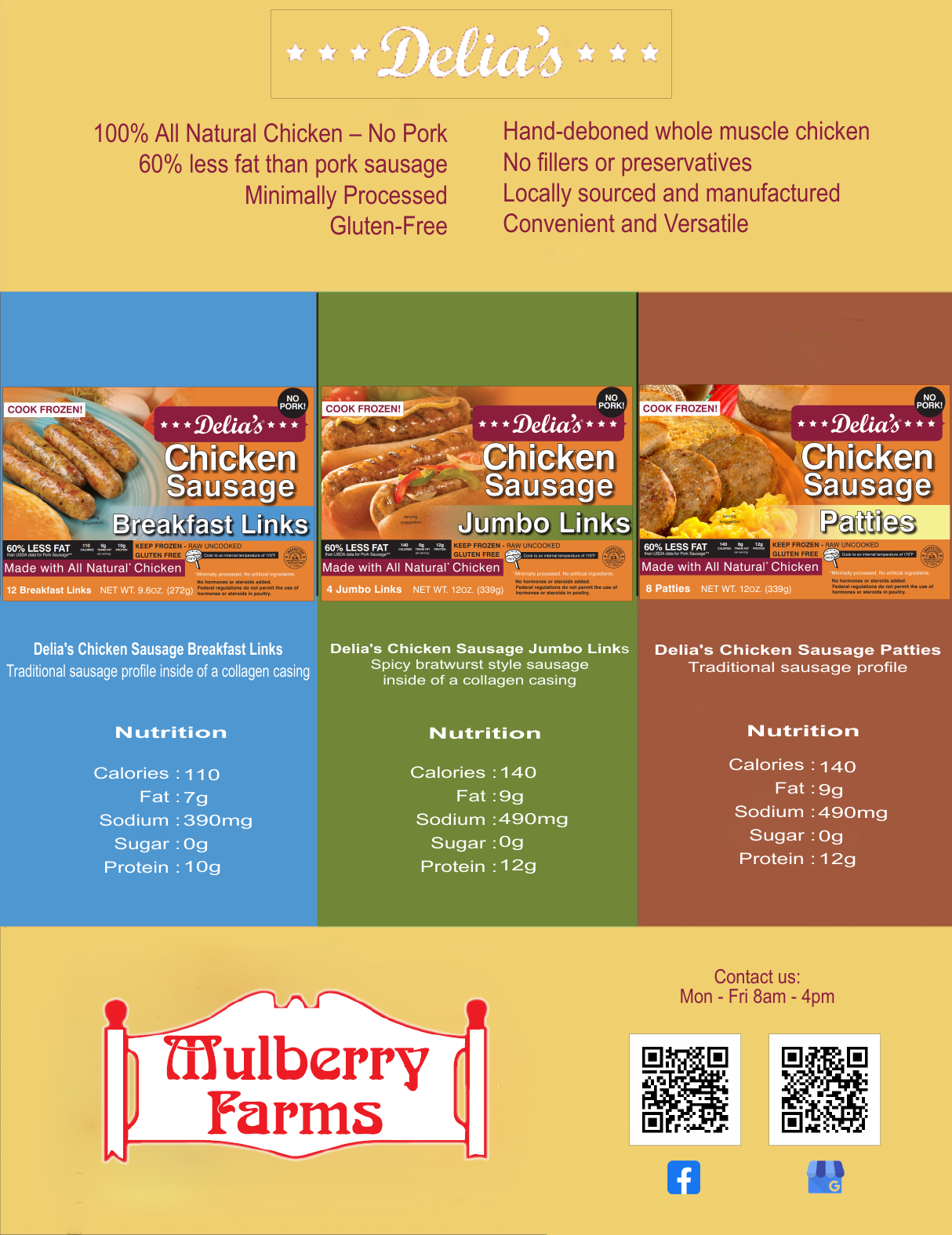 Preview of Delia Chicken Sausage sales flyer page 1